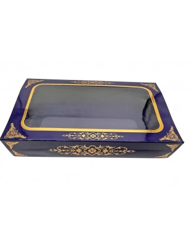 Luxury Color Gold Floral Slide Drawer Gift Box w/ Clear Window Pack 100