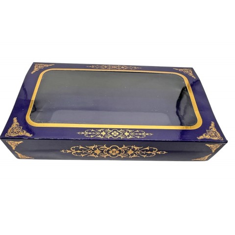 Luxury Color Gold Floral Slide Drawer Gift Box w/ Clear Window Pack 100