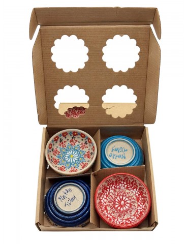 3" Lace set of 4 Flat Bowls with Box 