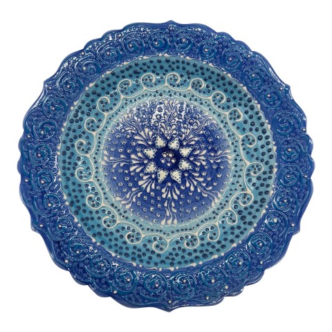 Blue Lace Plates 12", Set Of 7