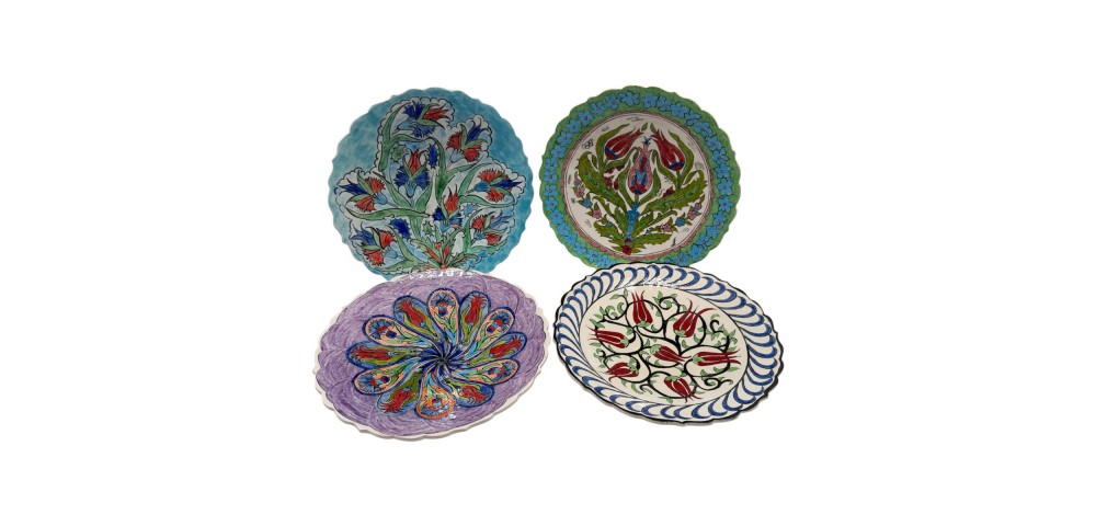 Hand Painted Iznik Plates. Set Of 4