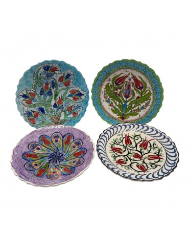 Hand Painted Iznik Plates. Set Of 4