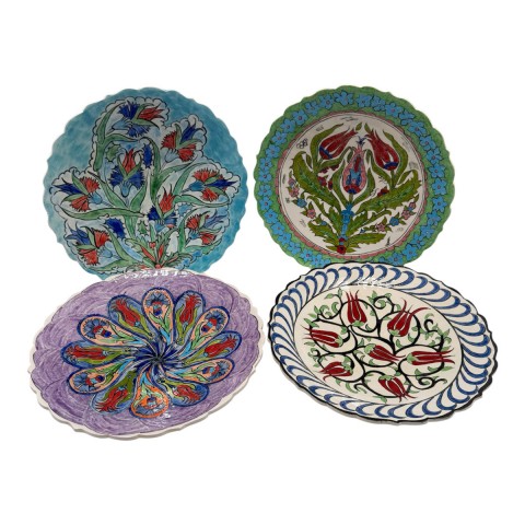 Hand Painted Iznik Plates. Set Of 4