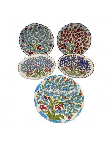 Hand Painted Iznik/Lace Plates. Set Of 5