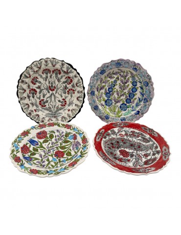 Hand Painted Iznik Plates. Set Of 4