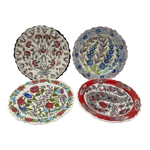 Hand Painted Iznik Plates. Set Of 4