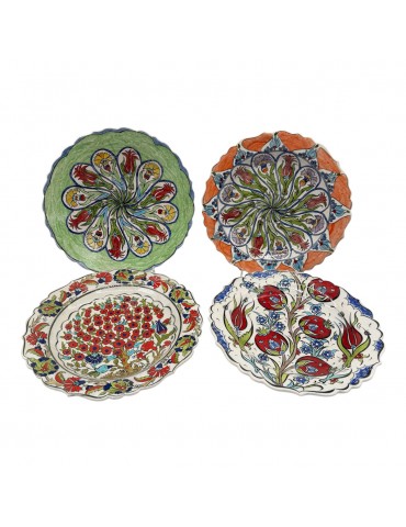 Hand Painted Niksar Iznik Plates. Set Of 4