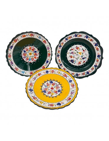 Hand Painted  Plates. Set Of 3