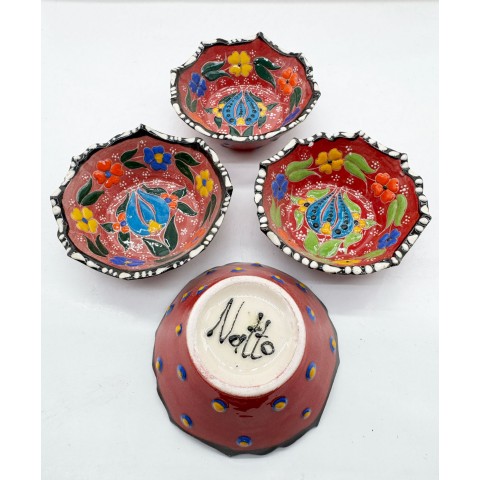 Clearance Sale – Handmade 3" Garden-Tulips Ceramic Bowls Final Sale