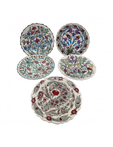 Hand Painted Niksar Plates. Set Of 5