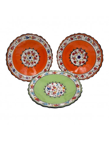 Hand Painted  Plates. Set Of 3