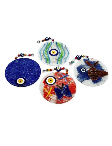 Lucky Eye Fusion Glass Hangings