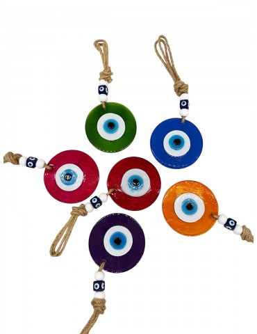 Lucky Eye Fusion Round Glass Hangings