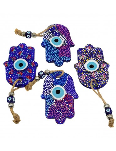 Lucky Eye Glass Hamza Hangings