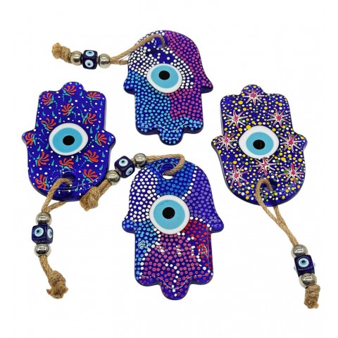 Lucky Eye Glass Hamza Hangings