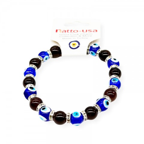 Lucky Eye Brown and Blue Bracelets