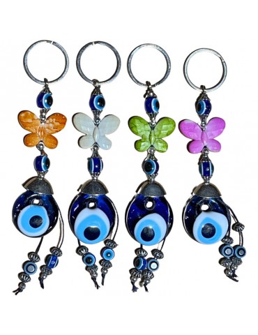 Lucky Eye Ceramic Butterfly Keychain