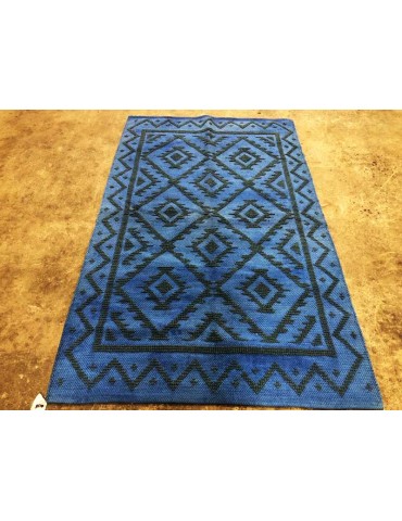 Blue Indian Kilim 4x6 Wool 