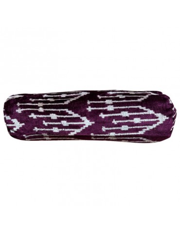 Ikat Handwoven Silk Velvet Bolster Pillow Case