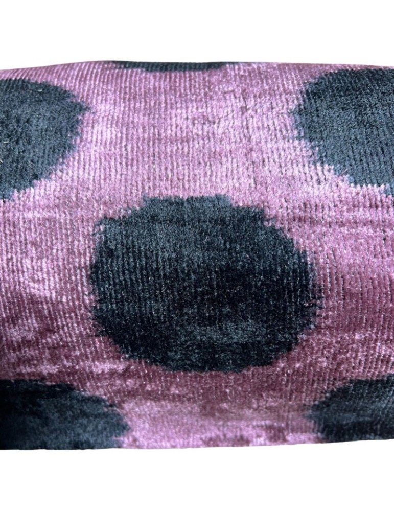 Ikat Handwoven Silk Velvet Bolster Pillow Case