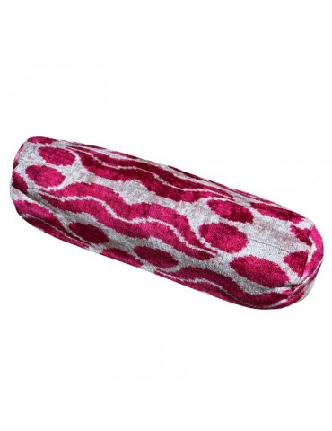 Ikat Handwoven Silk Velvet Bolster Pillow Case