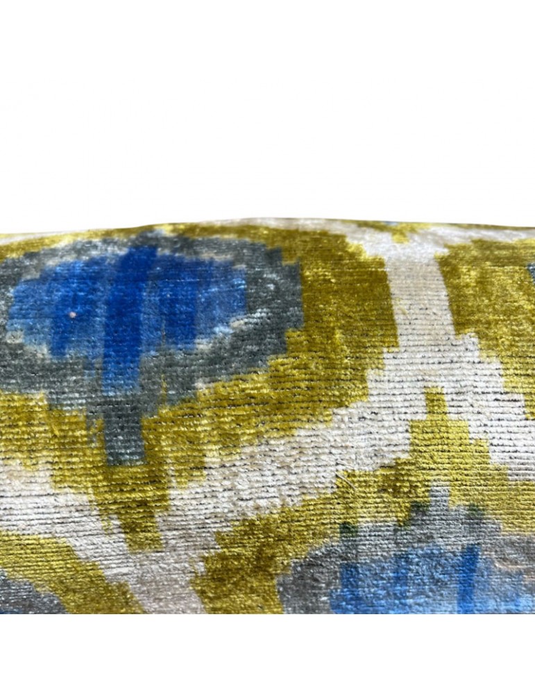 Ikat Handwoven Silk Velvet Bolster Pillow Case