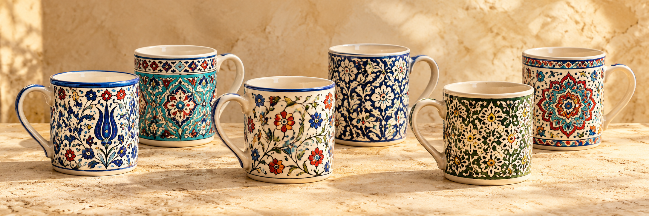 Hand painted ceramic mugs